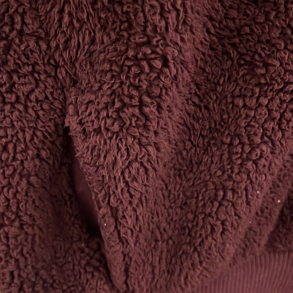 Athleta Talus Deep Burgundy Half Zip Sherpa Pullover Jacket Women Size S - Picture 3 of 9